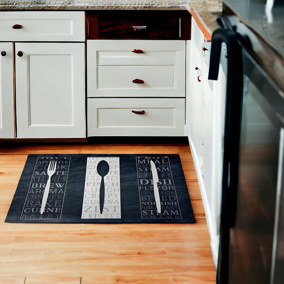 ALFOMBRA CONTEMPORÁNEA MODERNA COCINA 2 PIEZAS ANTIDESLIZANTE PVC ESTAMPADO JHN 60 X 40 CM - 6