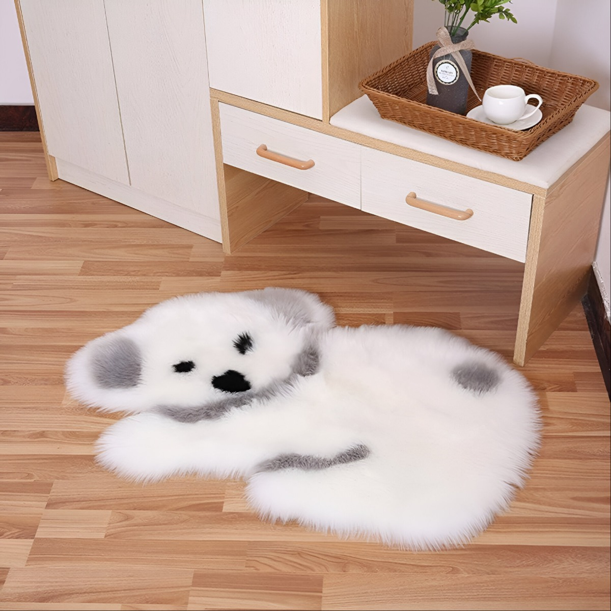 ALFOMBRA CONTEMPORÁNEA MODERNA KOALA ANTIDESLIZANTE BLANCO GRIS JHN 60 X 90 CM - 5