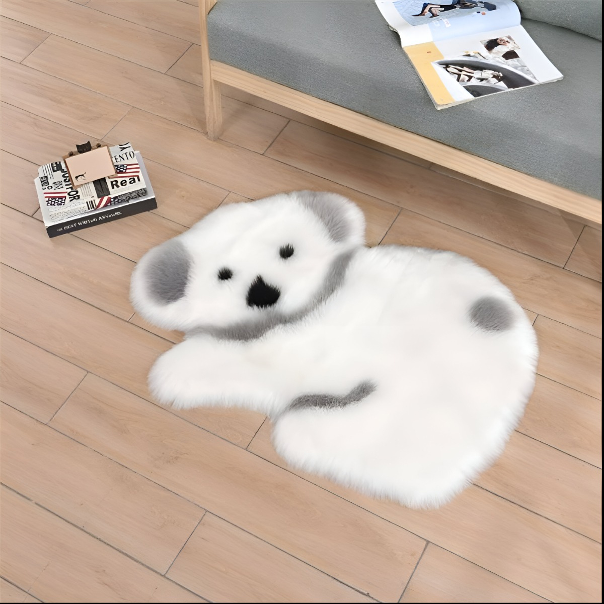 ALFOMBRA CONTEMPORÁNEA MODERNA KOALA ANTIDESLIZANTE BLANCO GRIS JHN 60 X 90 CM - 9