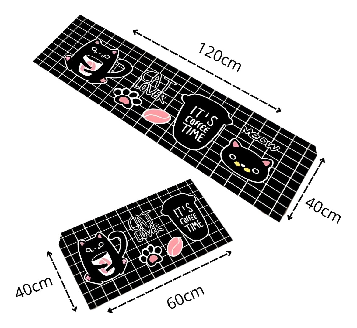 ALFOMBRA CONTEMPORÁNEA MODERNA PISO COCINA ANTIDESLIZANTE DECORATIVA 2 PIEZAS JHN 60 X 40 CM - 2