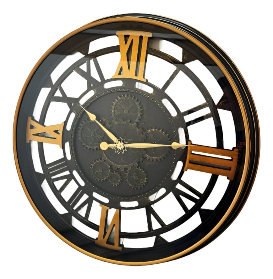 RELOJ PARED RETRO ENGRANAJES REDONDO DECORATIVO JHN - 3