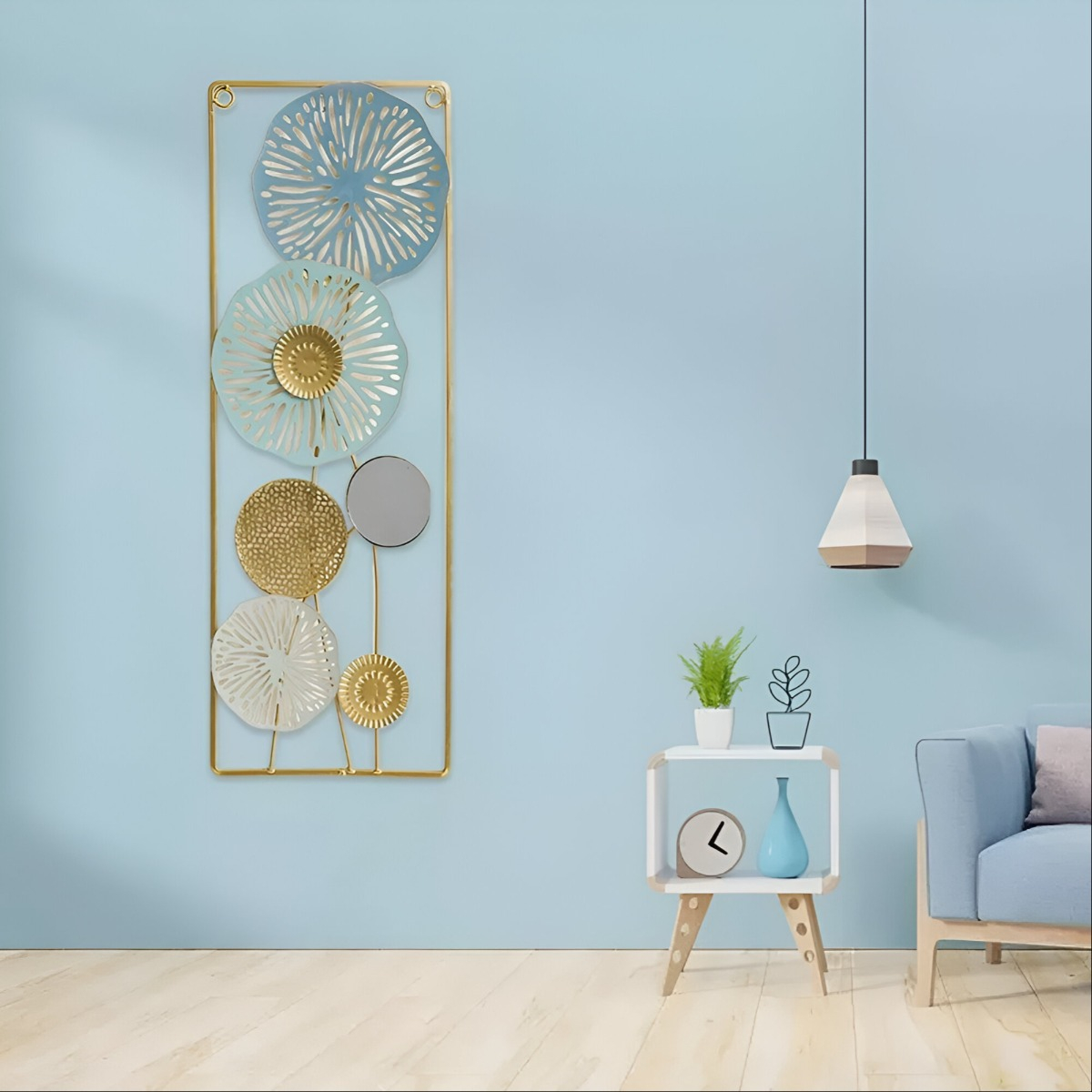 DECORACIÓN ESPEJO PARED METAL LIGERO MODERNO ELEGANTE JHN - 9