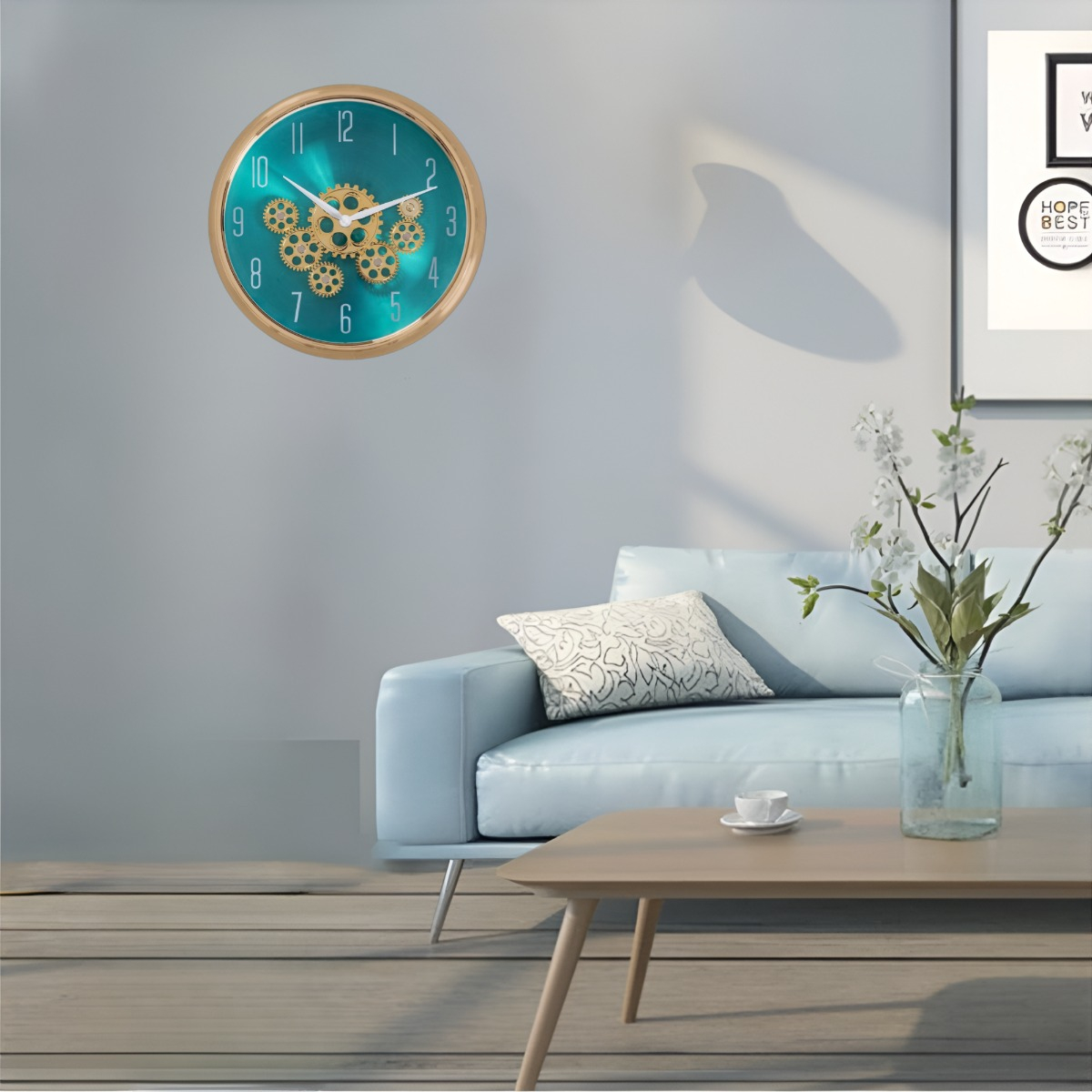 RELOJ PARED ENGRANAJES MÓVILES SILENCIOSO DECORATIVO JHN - 5