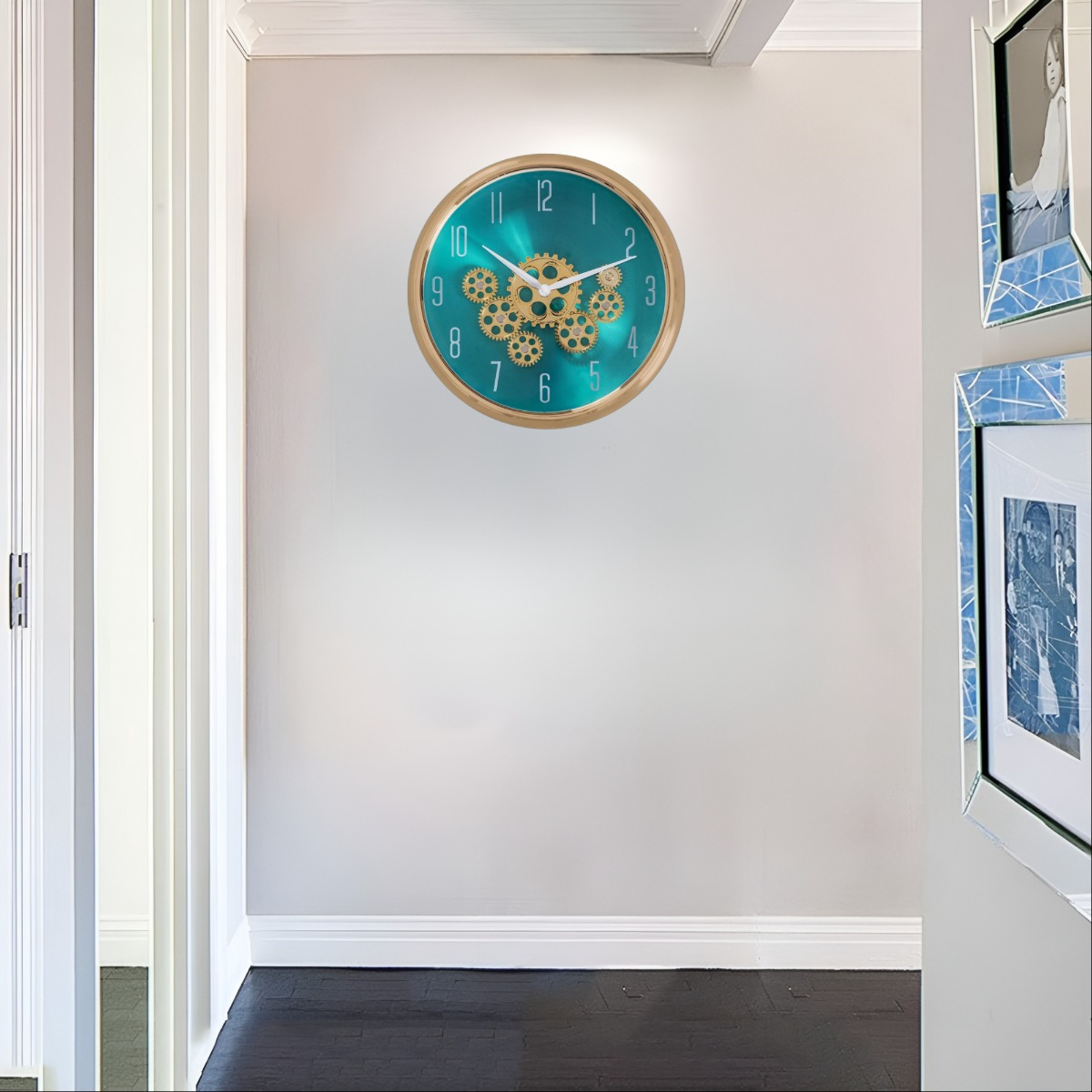 RELOJ PARED ENGRANAJES MÓVILES SILENCIOSO DECORATIVO JHN - 8