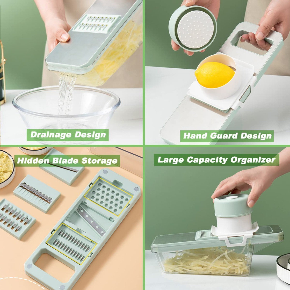 SET 2 CORTADORA PICADOR VEGETALES UTENSILIO COCINA HOGAR LAU - 8