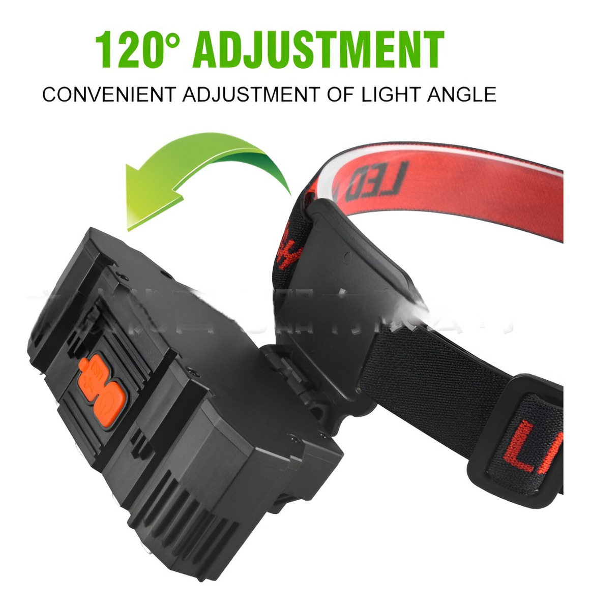 SET 2 LINTERNA LED FRONTAL RECARGABLE ANGULO AJUSTABLE LAU - 6