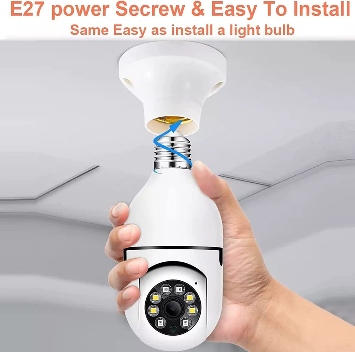 CAMARA SEGURIDAD FORMA BOMBILLA WIFI INALAMBRICA LAU - 6