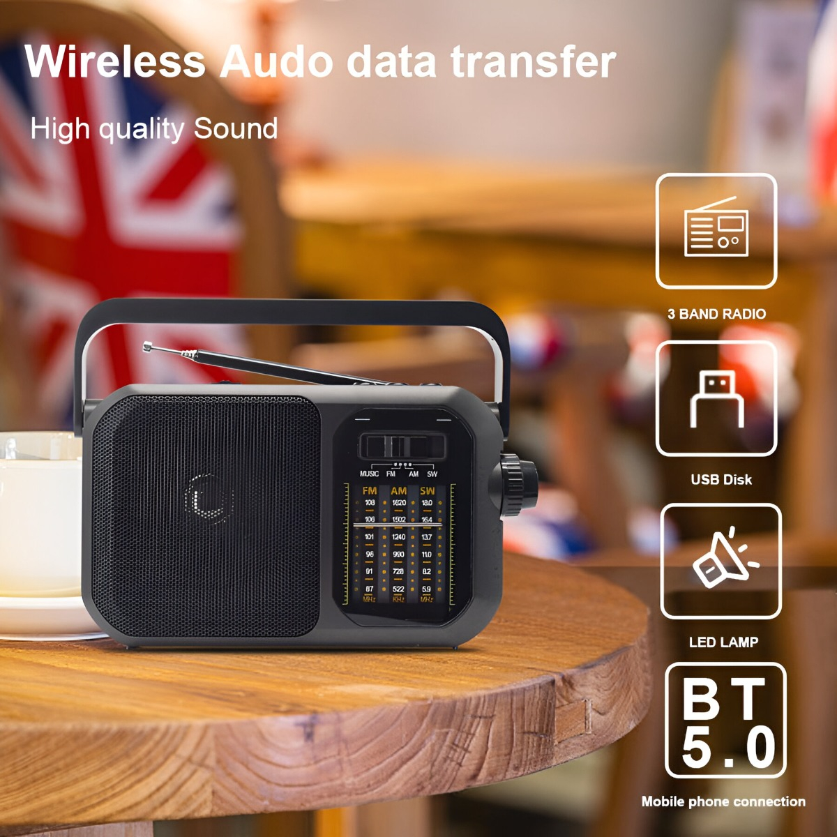 PARLANTE BLUETOOTH ZZBAG PORTATIL RADIO RECARGABLE MUSICA USB LAU - 5