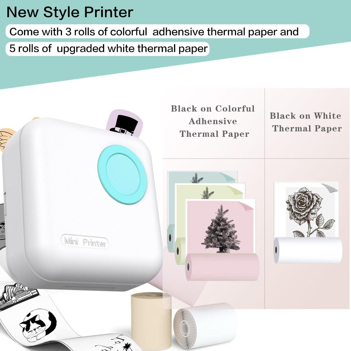 MINI IMPRESORA KOHCHI PORTATIL BLUETOOTH RECARGABLE LAU - 3