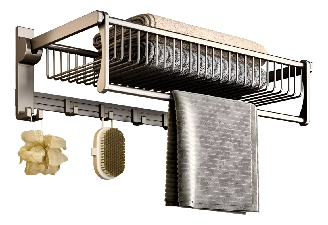 TOALLERO METAL BAÑO 20 PULGADAS DOBLE PLEGABLE BARRA TOALLA JHN MULTICOLOR - 3