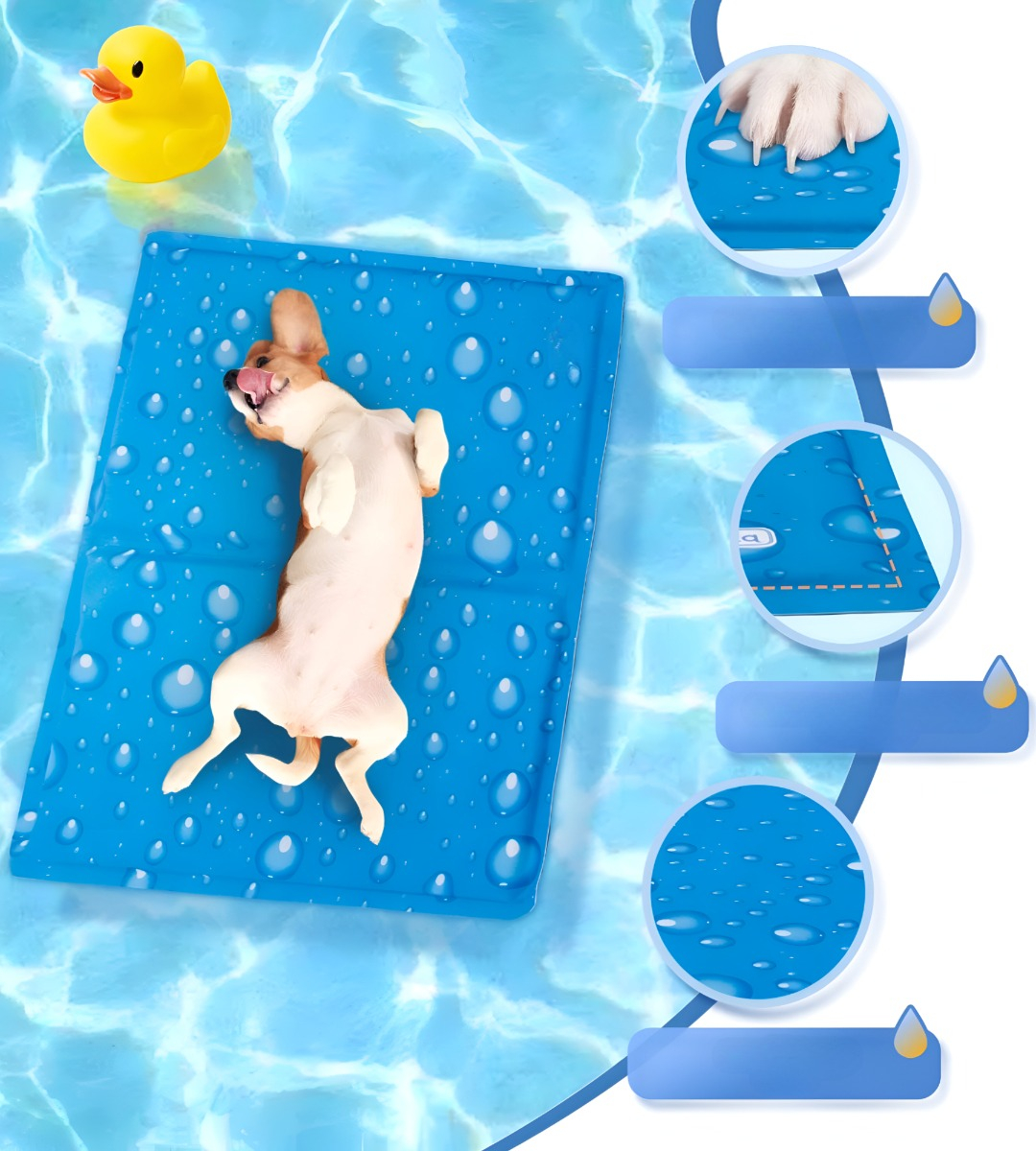 MANTA REFRESCANTE GEL FRÍO MASCOTAS TALLA L 90X50CM JHN - 4