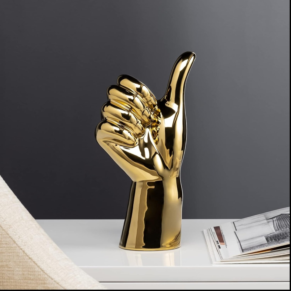 SET DE 3 FIGURA MANO DECORACIÓN DORADO SOPORTE JOYERÍA JHN - 10
