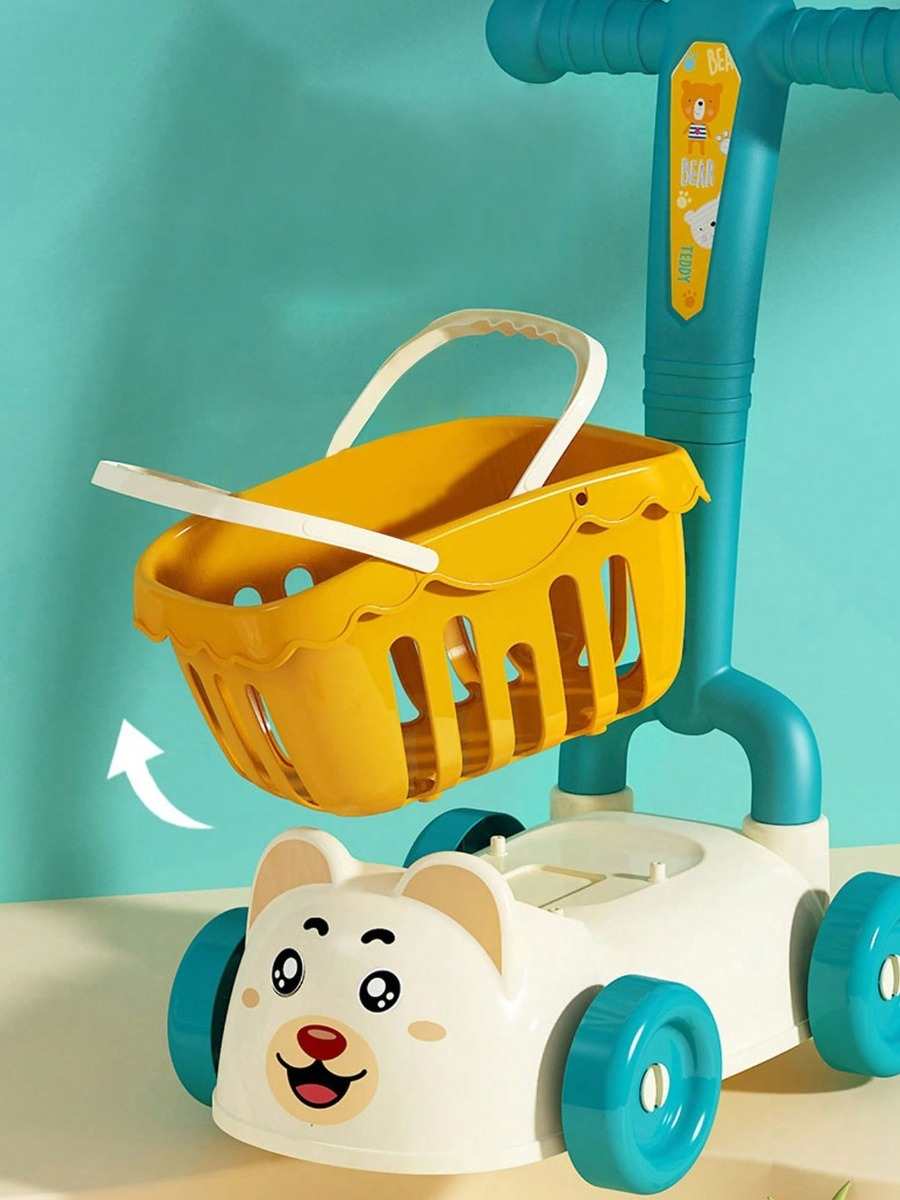 CARRITO COMPRAS JUGUETE ALIMENTOS SIMULAR CESTA 2EN1 JHN - 4