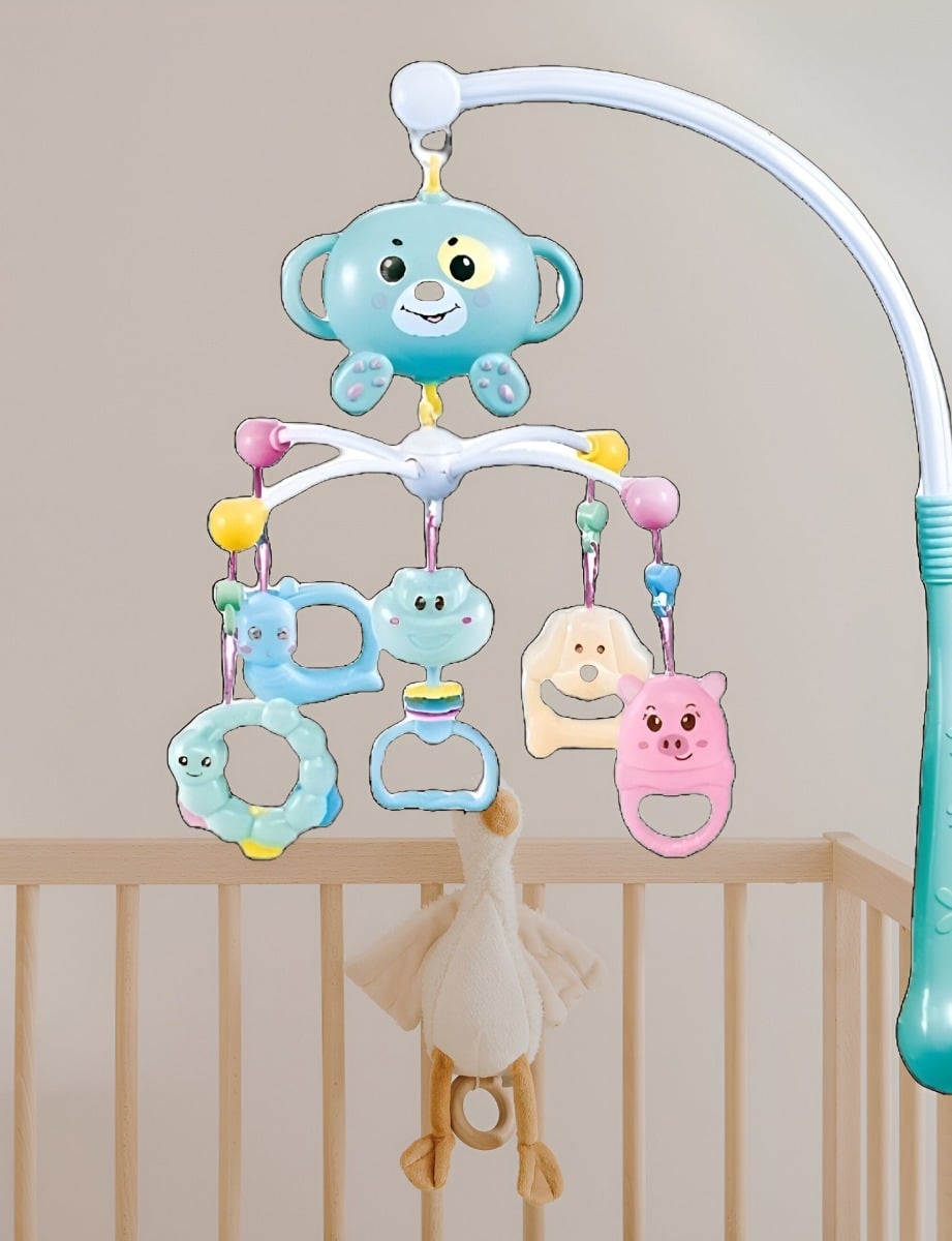 MÓVIL MÚSICA BEBÉ MULTICOLOR JUGUETE GIRATORIO CUNA COLGANTE JHN - 5