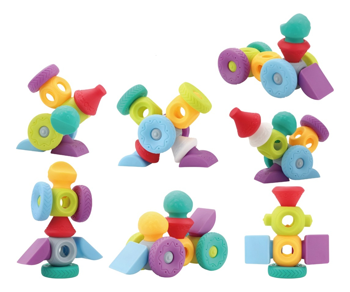 BLOQUES CONSTRUCCIÓN JUGUETE MULTICOLOR TRIDIMENSIONAL EDUCACIÓN JHN - 1