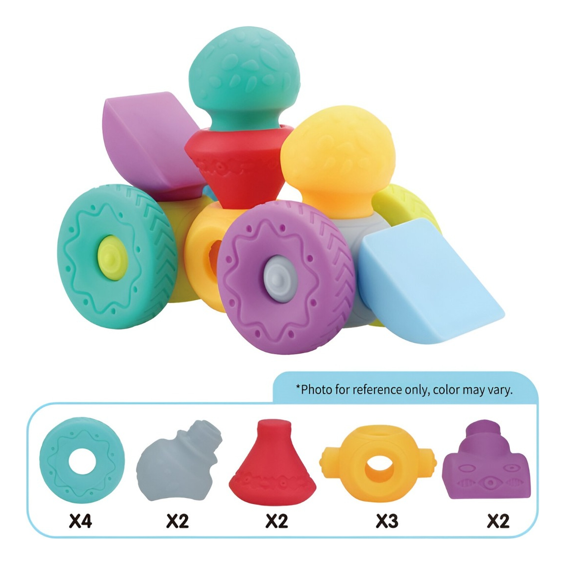 BLOQUES CONSTRUCCIÓN JUGUETE MULTICOLOR TRIDIMENSIONAL EDUCACIÓN JHN - 3