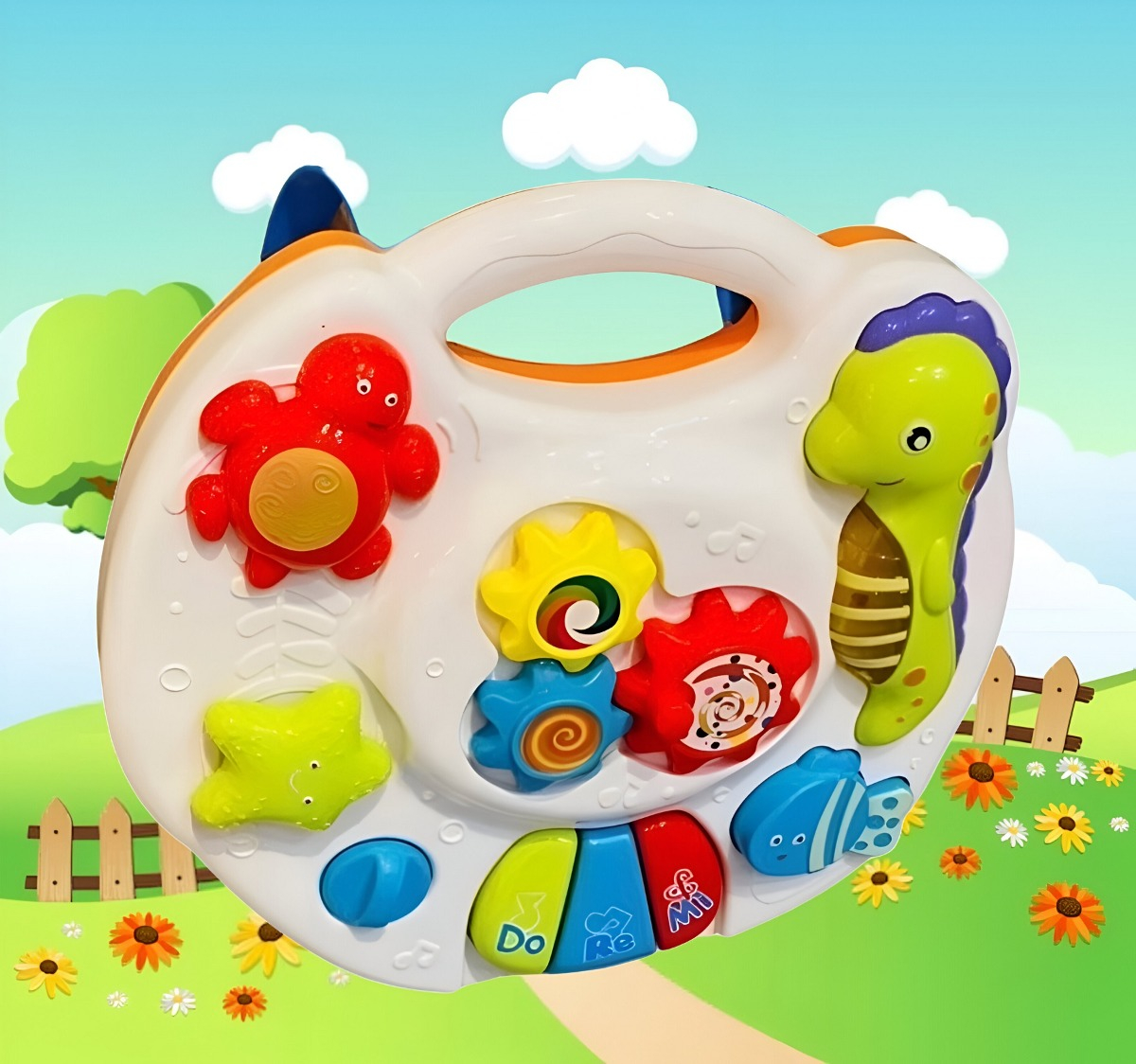 JUGUETE DIDÁCTICO MESA APRENDIZAJE MUSICAL 2 EN 1 NIÑOS JHN MULTICOLOR - 2
