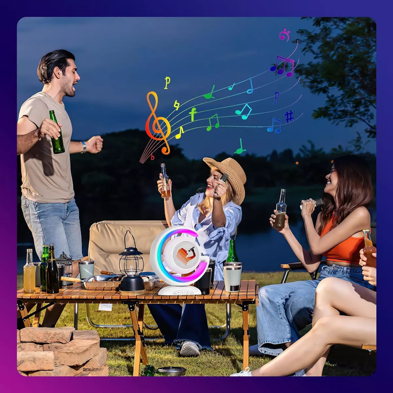 MINI KARAOKE PORTATIL PARA NIÑOS MICROFONOS BLT MUSICA - 5