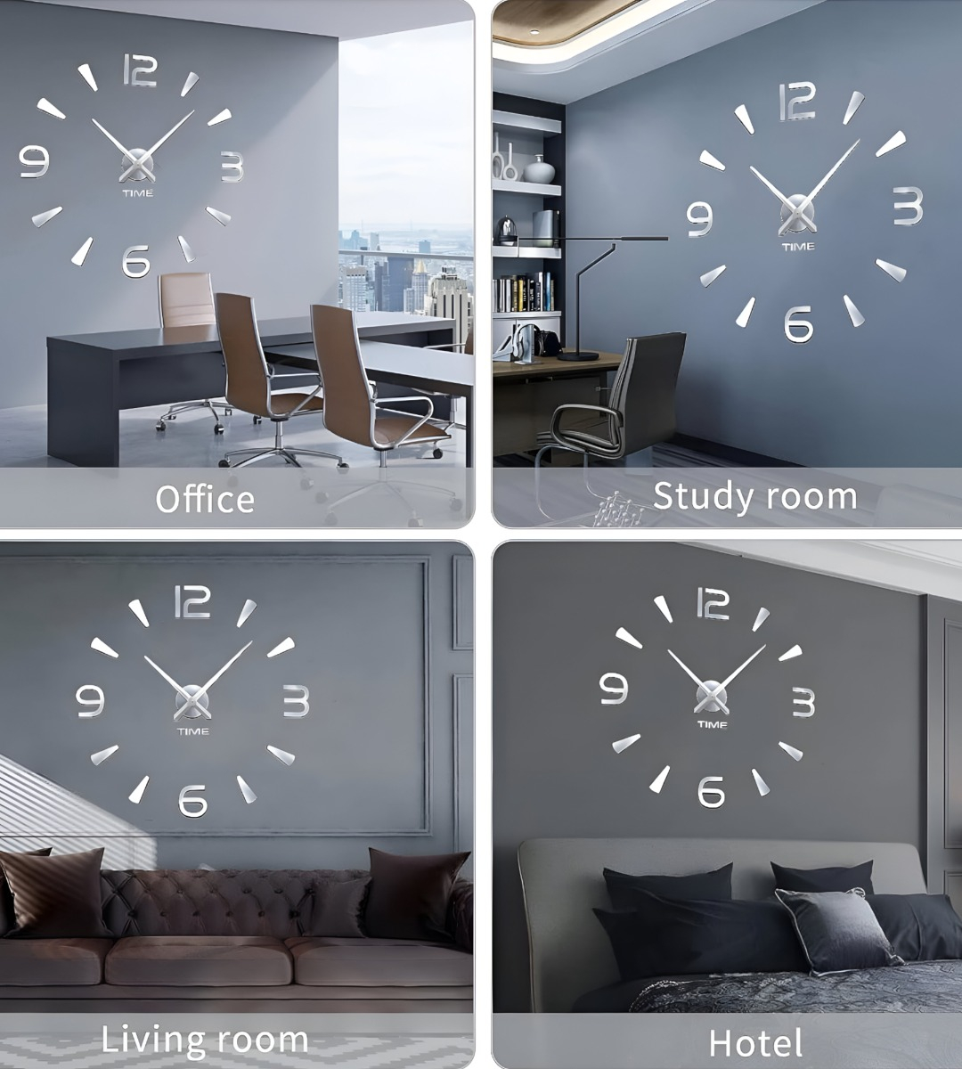 RELOJ PARED 3D ACRÍLICO GRANDE MODERNO DECORACIÓN HOGAR JHN - 7