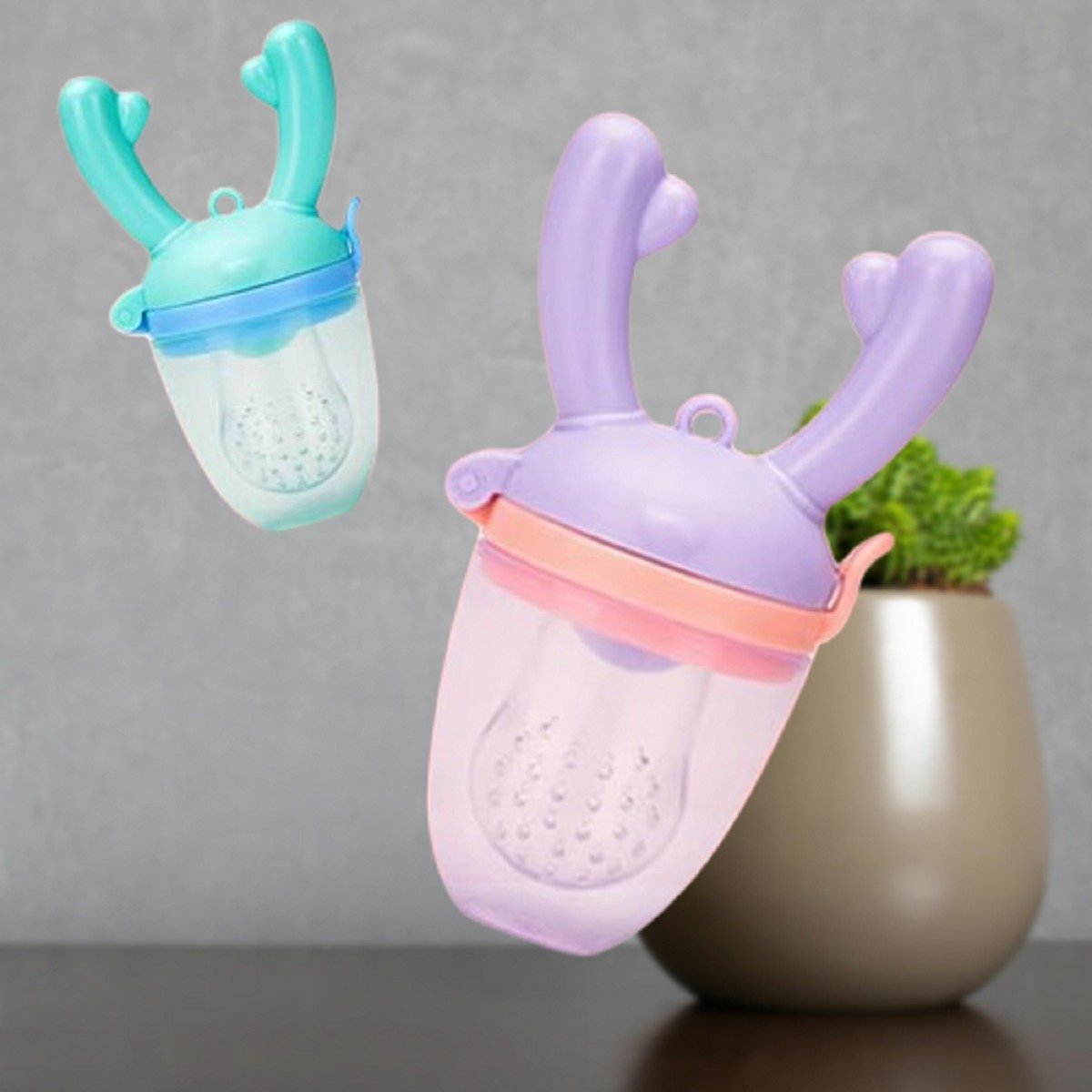SET 4 CHUPETES ALIMENTADOR FRUTAS MORDEDOR BEBES LAU MULTICOLOR SILICONA - 7