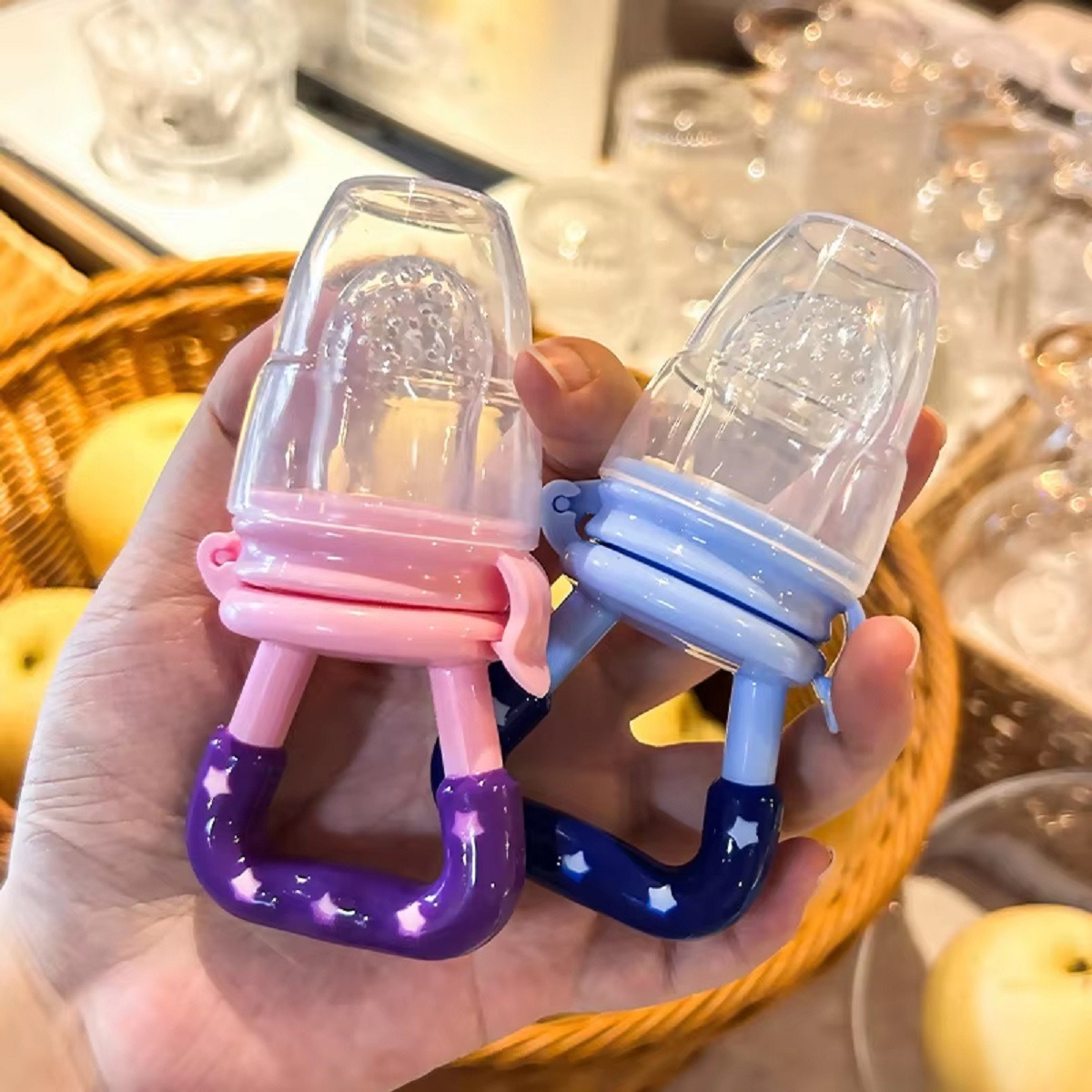 SET 4 CHUPETES COMEDOR ALIMENTADOR REPUESTO BEBE LAU MULTICOLOR SILICONA - 7