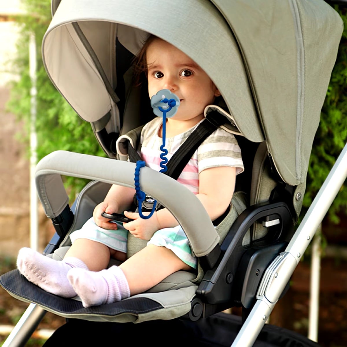 SET 5 PORTACHUPETES MULTICOLOR MAMADERAS SILICONA JUGUETE BEBES LAU - 5