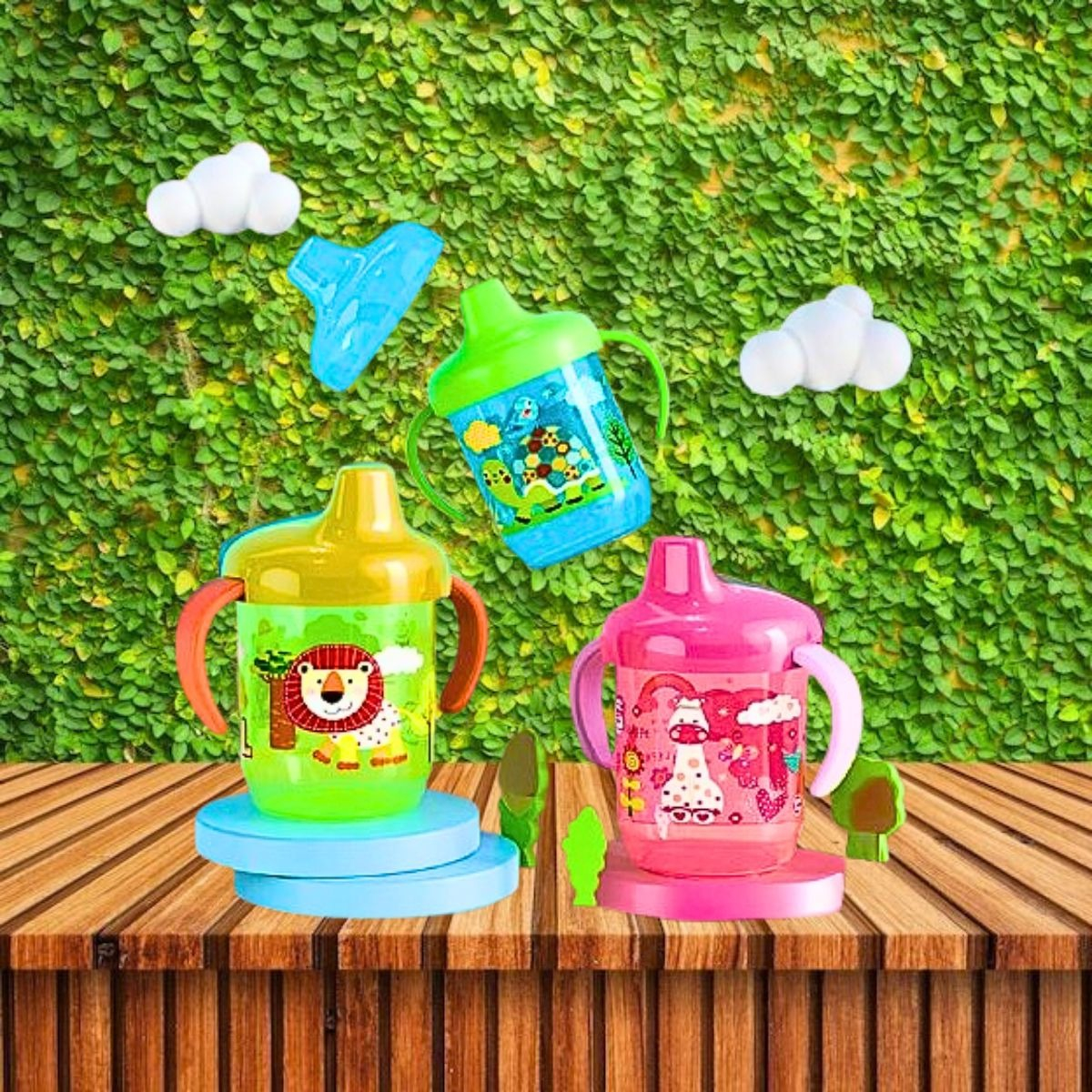 SET 4 VASOS SILICONA ANTIDERRAME ENTRENADOR 6M BEBES LAU - 3