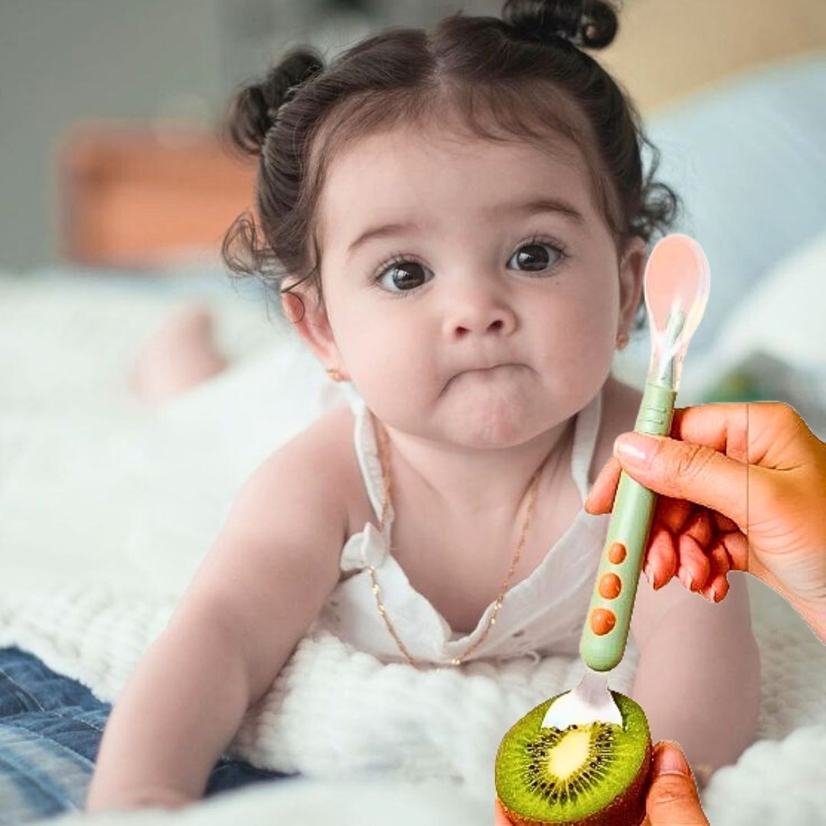 SET 3 CUCHARAS RASPADORA FRUTAS DISEÑO PORTATIL BEBE LAU - 2