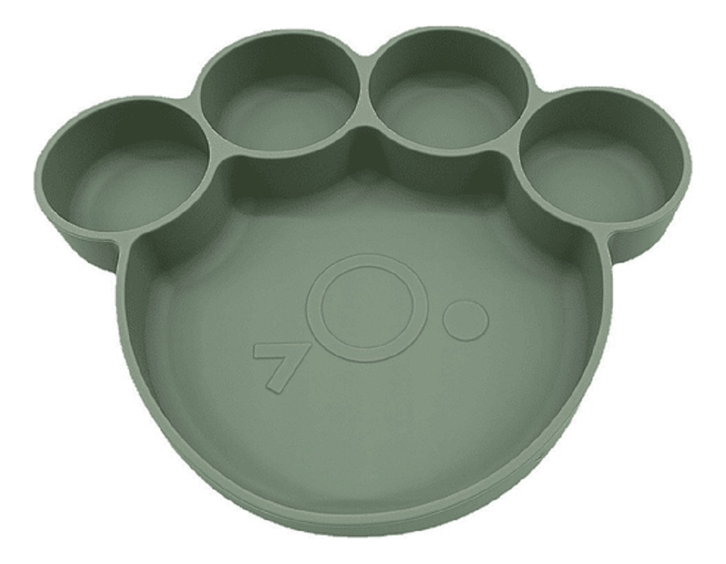 SET 2 PLATOS DISEÑO HUELLA SILICONA ANTIDERRAME NIÑOS LAU - 10
