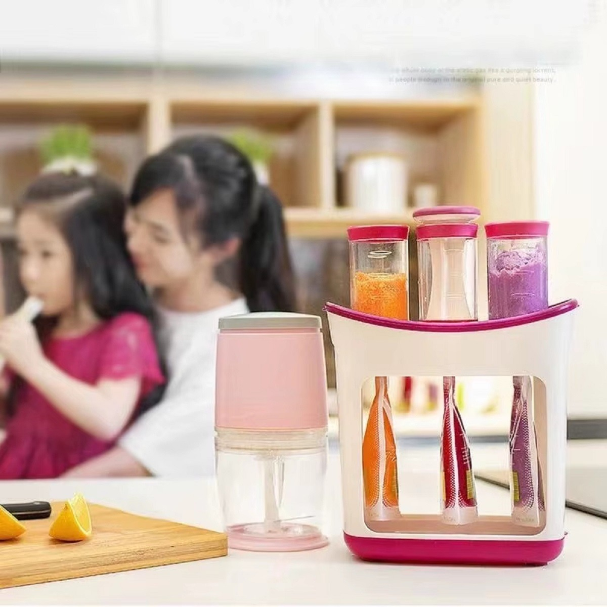 DOSIFICADOR EXPRIMIDOR JUGO ZUMO COMIDA 10 BOLSAS BEBE LAU - 6
