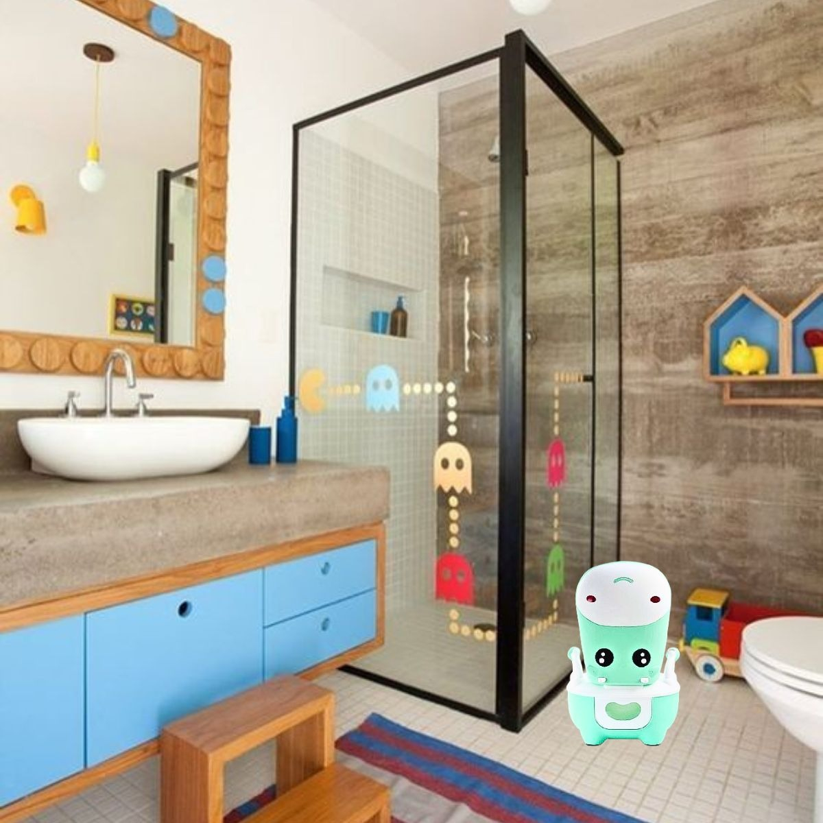 PELELA DISEÑO VACA PORTATIL BAÑO MANIJA NIÑOS NILAS LAU - 2