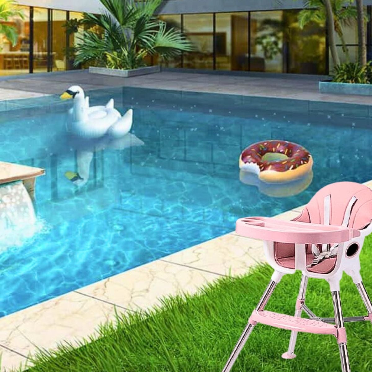 SILLA COMER PLEGABLE MULTIFUNCIONAL NIÑOS BEBES LAU - 4