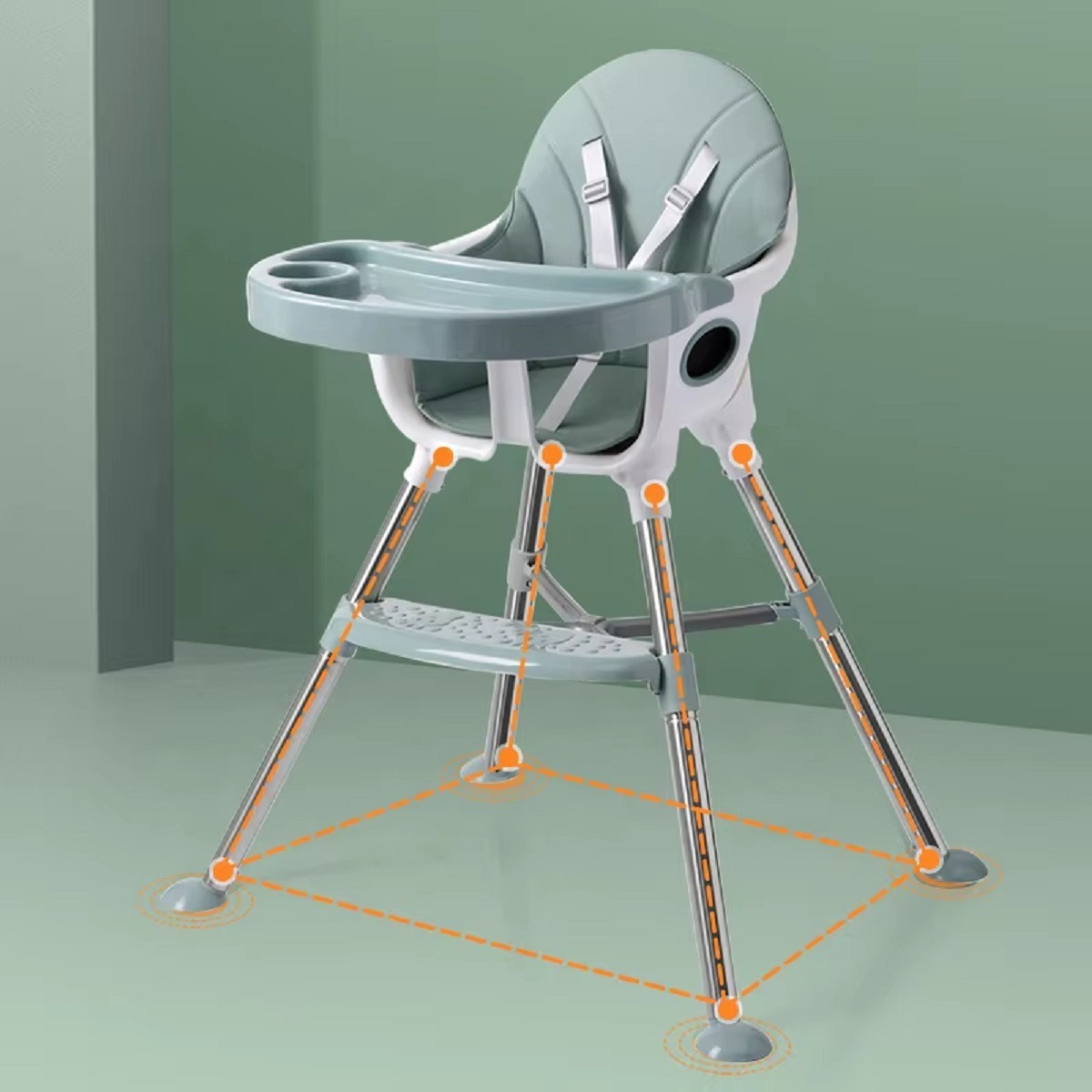 SILLA COMER PLEGABLE MULTIFUNCIONAL NIÑOS BEBES LAU - 9