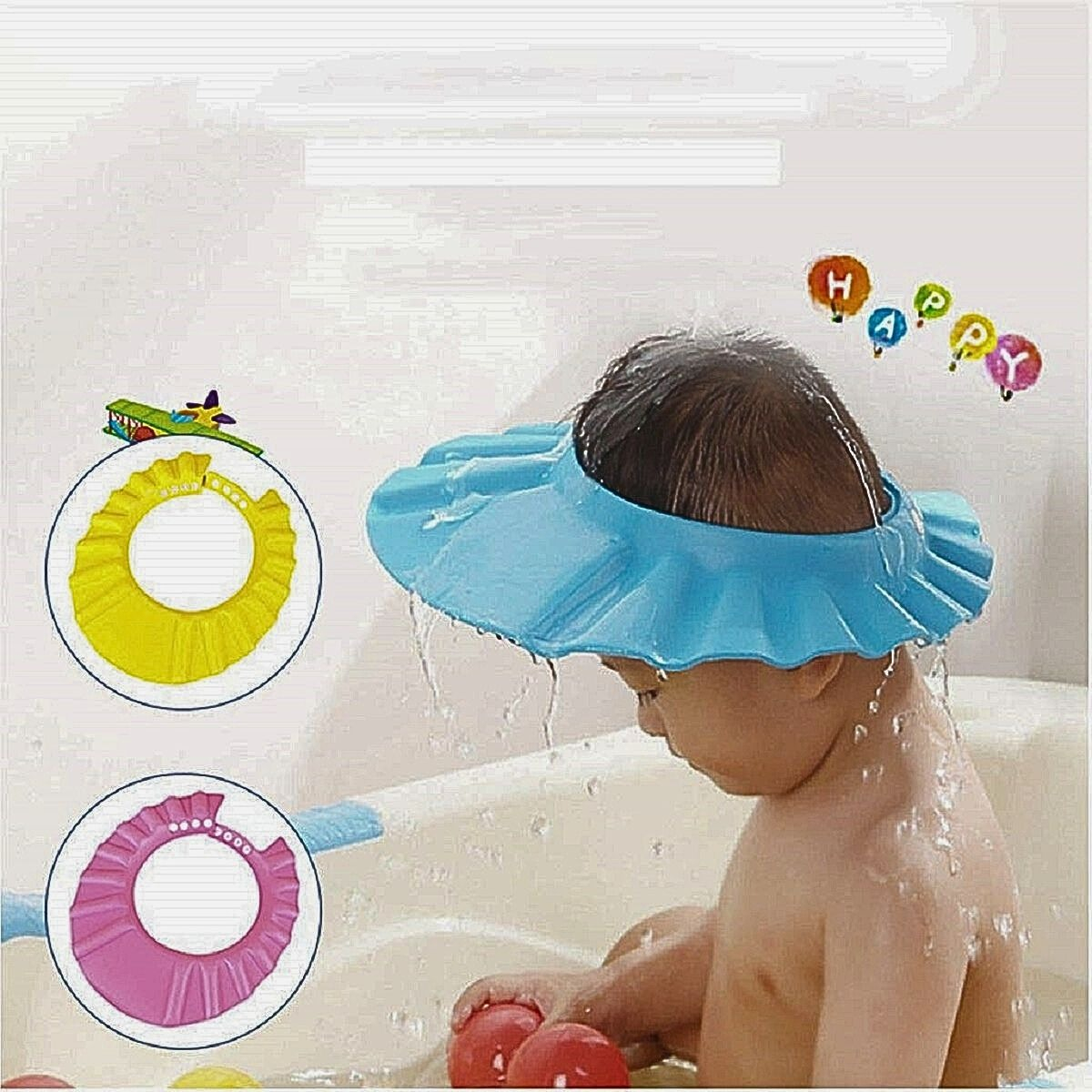 SET 9 VISERA GORRO DUCHA PROTECCION BAÑO LAVADO BEBE LAU - 9