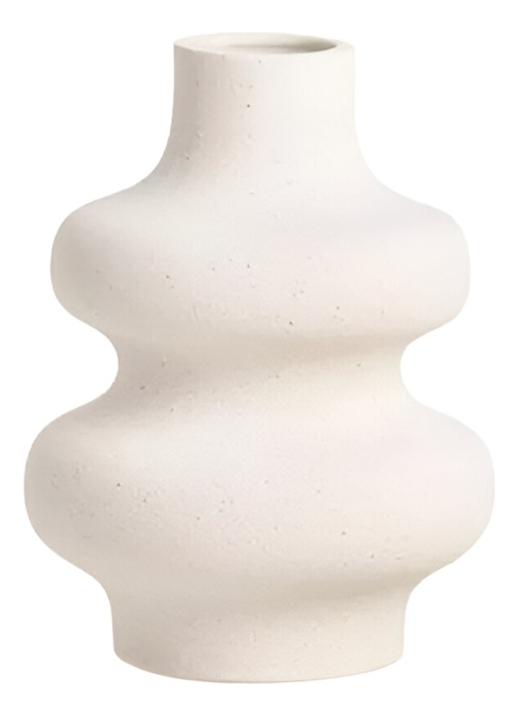 JARRÓN ONDULADO MODERNO CERÁMICA FLORES MINIMALISTA 15CM JHN - 1