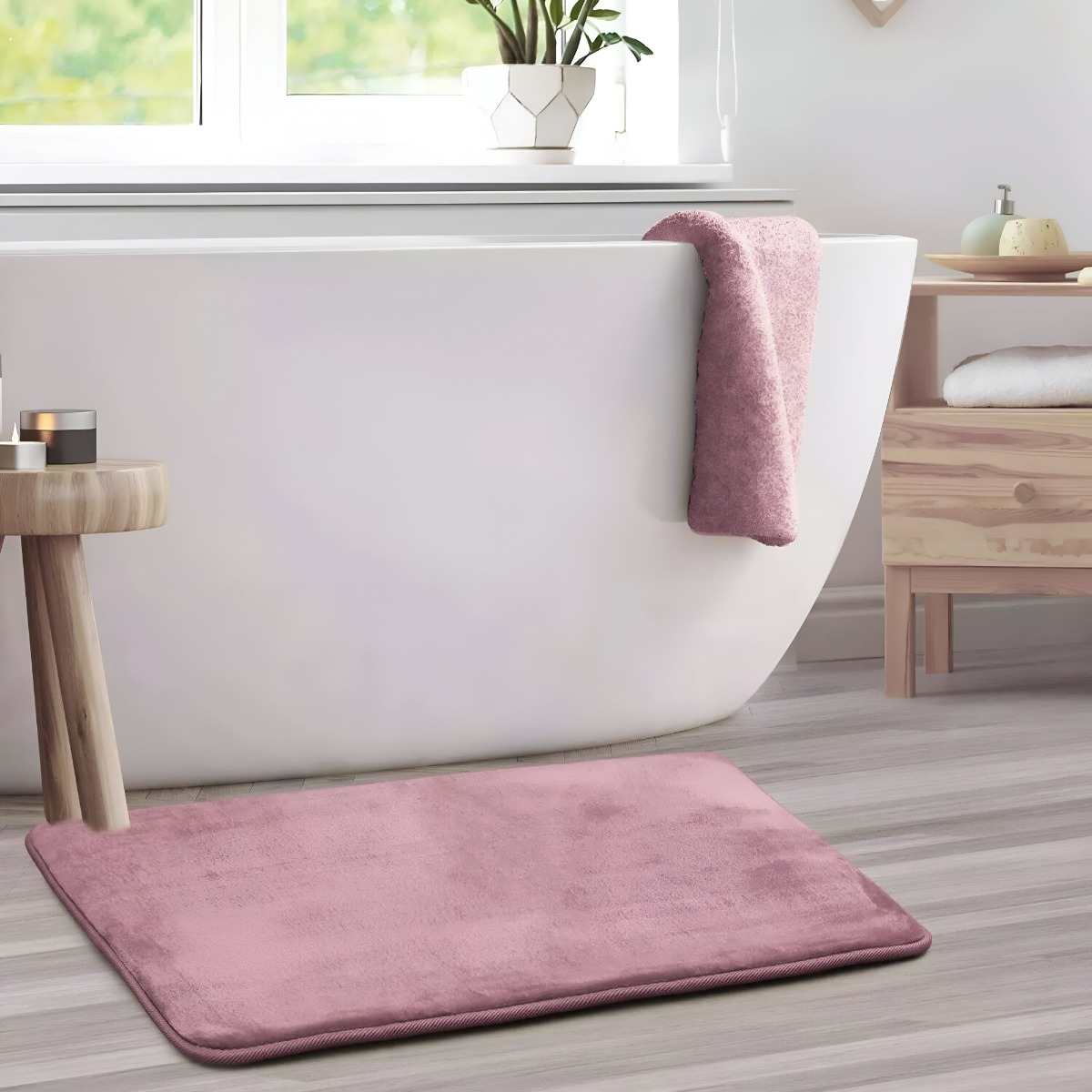 SET 3 ALFOMBRA BAÑO SUAVE ANTIDESLIZANTE TERCIOPELO JHN - 5