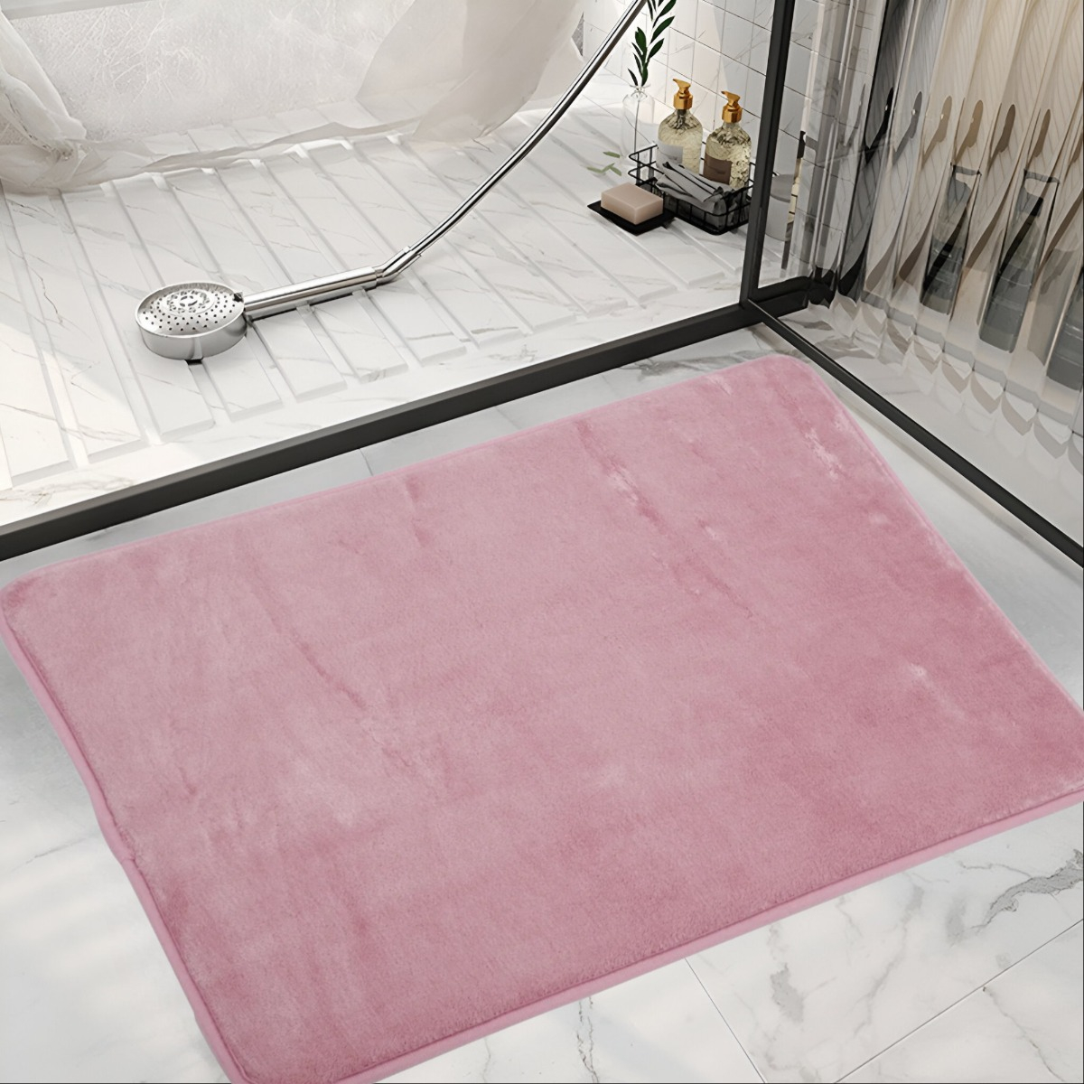 SET 3 ALFOMBRA BAÑO SUAVE ANTIDESLIZANTE TERCIOPELO JHN - 9