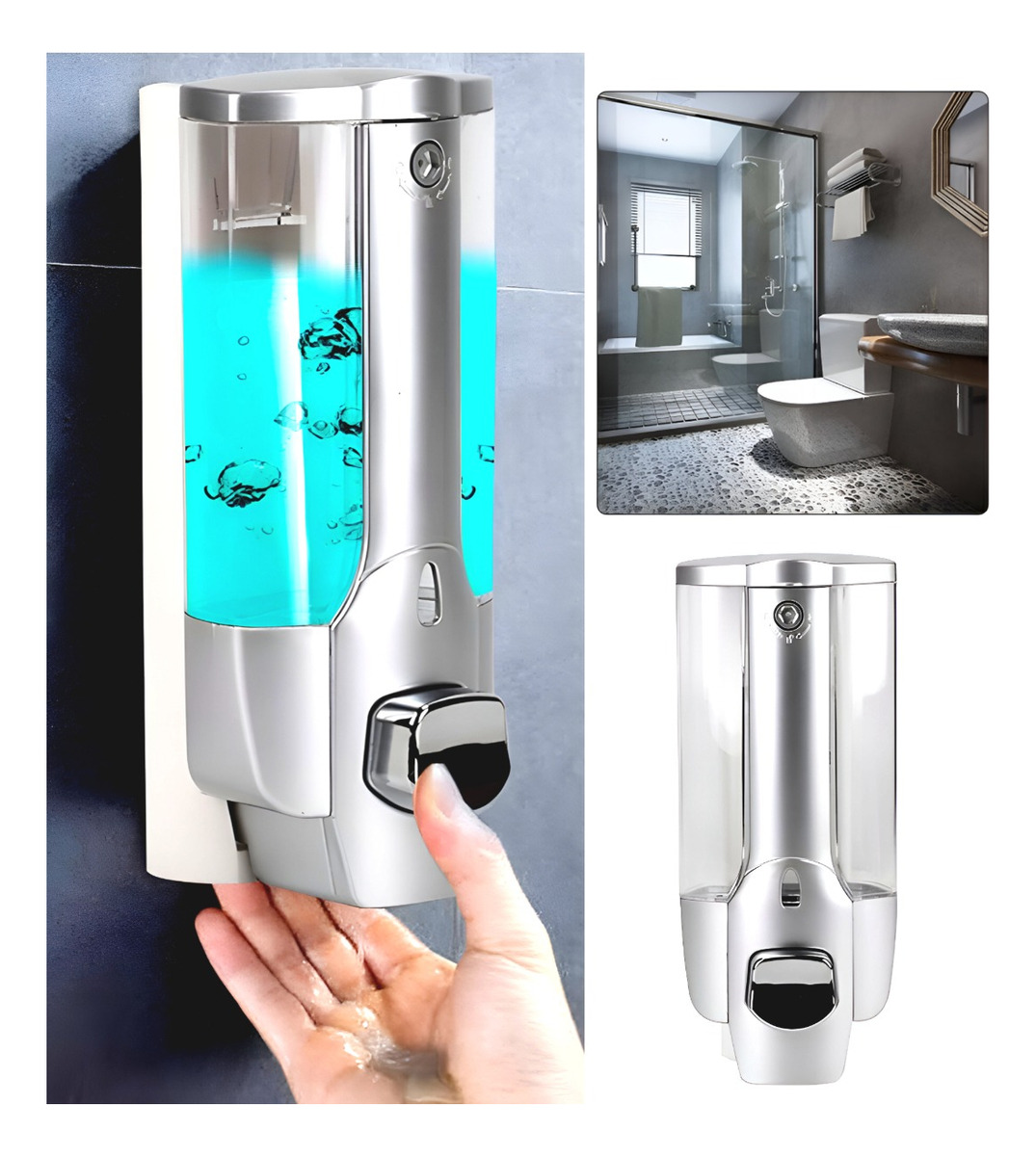 DISPENSADOR JABÓN LÍQUIDO DESPACHADOR LOCIÓN PARED GEL JHN - 7