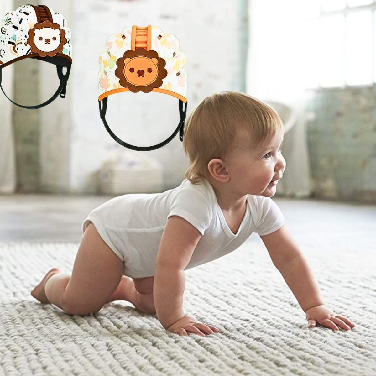 CASCOS ANTIGOLPES DISEÑO LEON PROTECTOR SUAVE BEBES LAU - 7