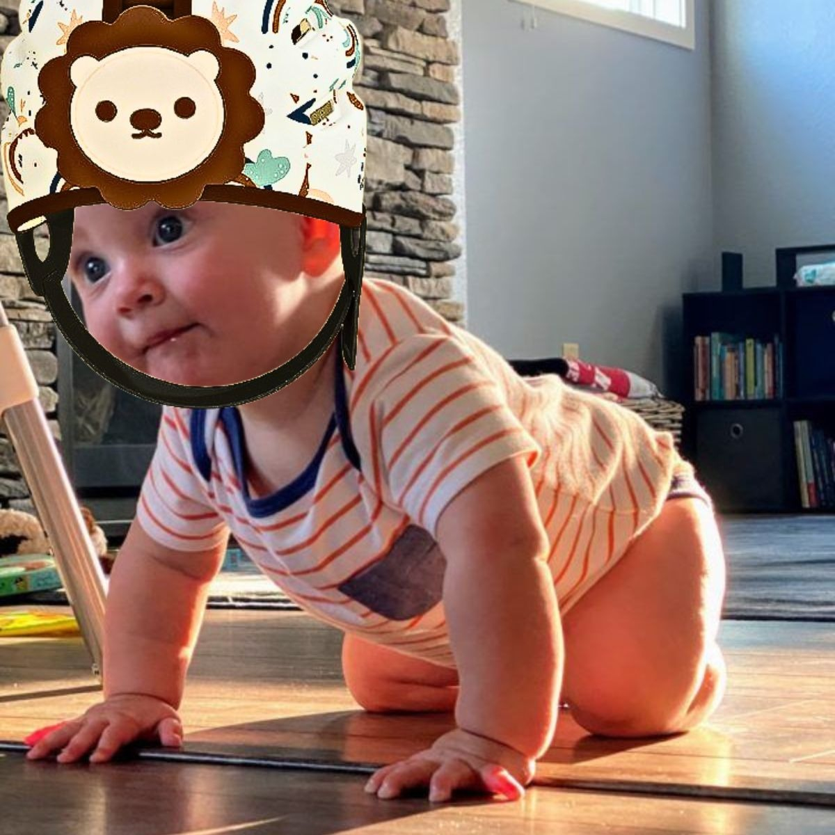 CASCOS ANTIGOLPES DISEÑO LEON PROTECTOR SUAVE BEBES LAU - 8