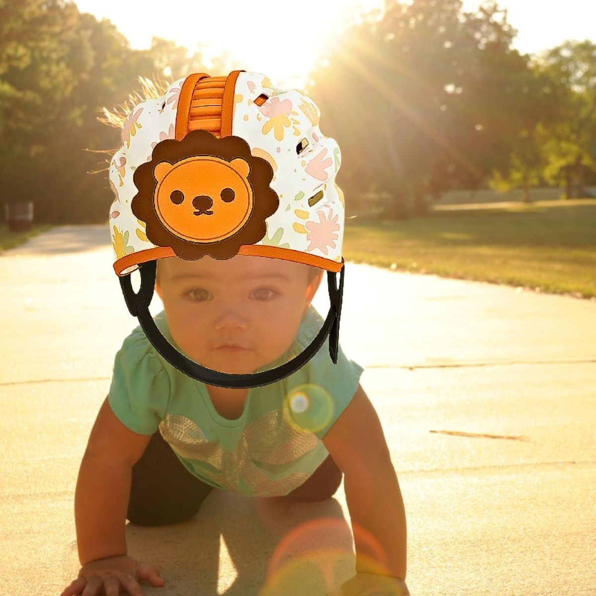 CASCOS ANTIGOLPES DISEÑO LEON PROTECTOR SUAVE BEBES LAU - 9