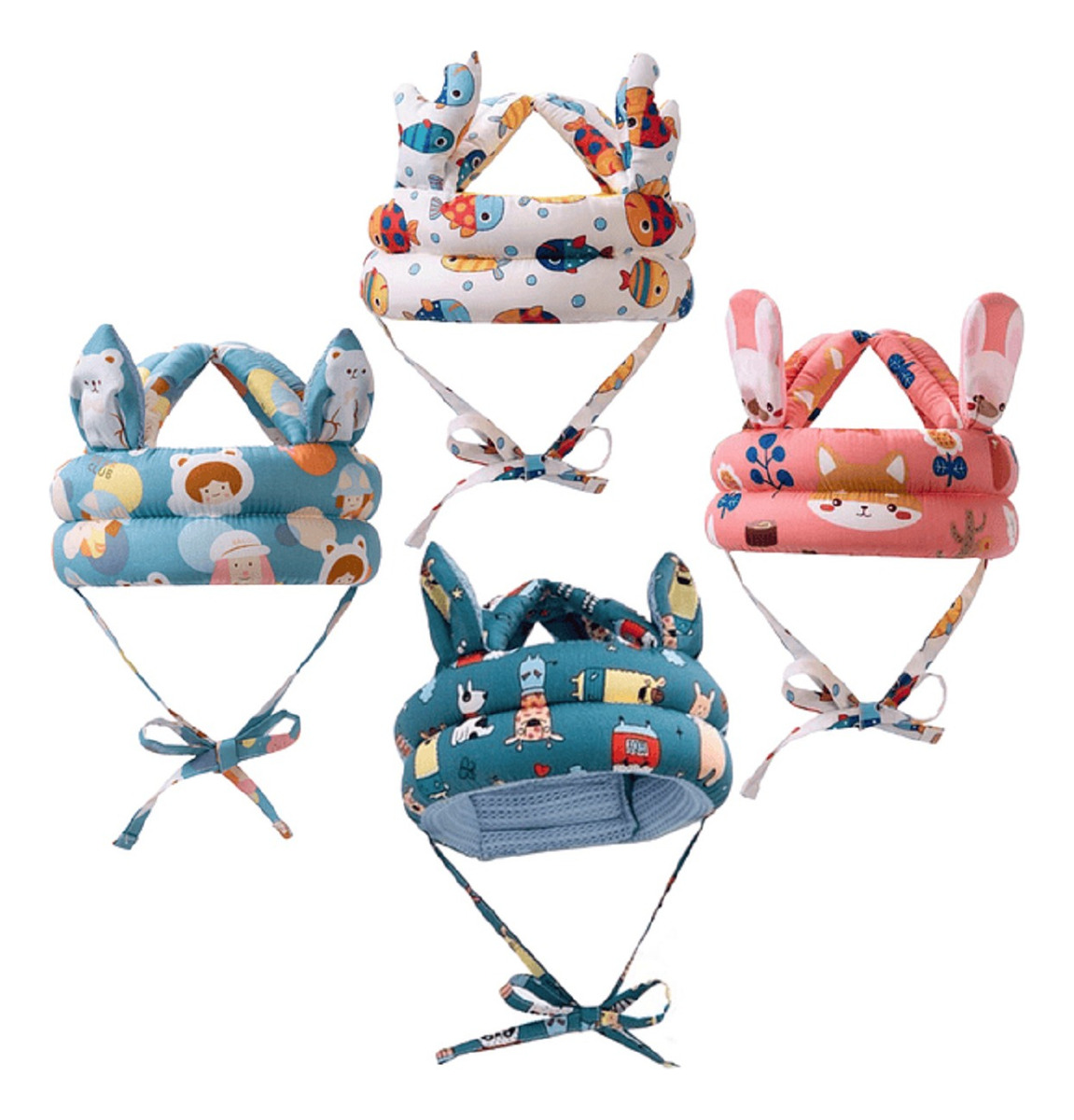 SET 2 CASCOS ESPONJAS ANTIGOLPES PROTECTOR SUAVE BEBE LAU - 1