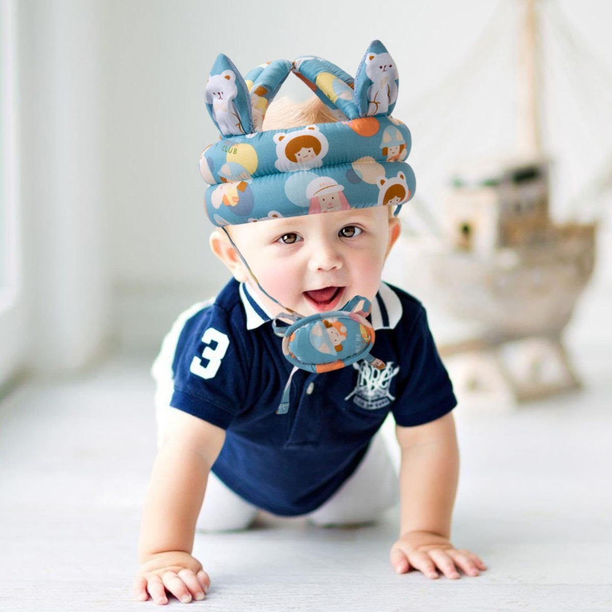 SET 2 CASCOS ESPONJAS ANTIGOLPES PROTECTOR SUAVE BEBE LAU - 6