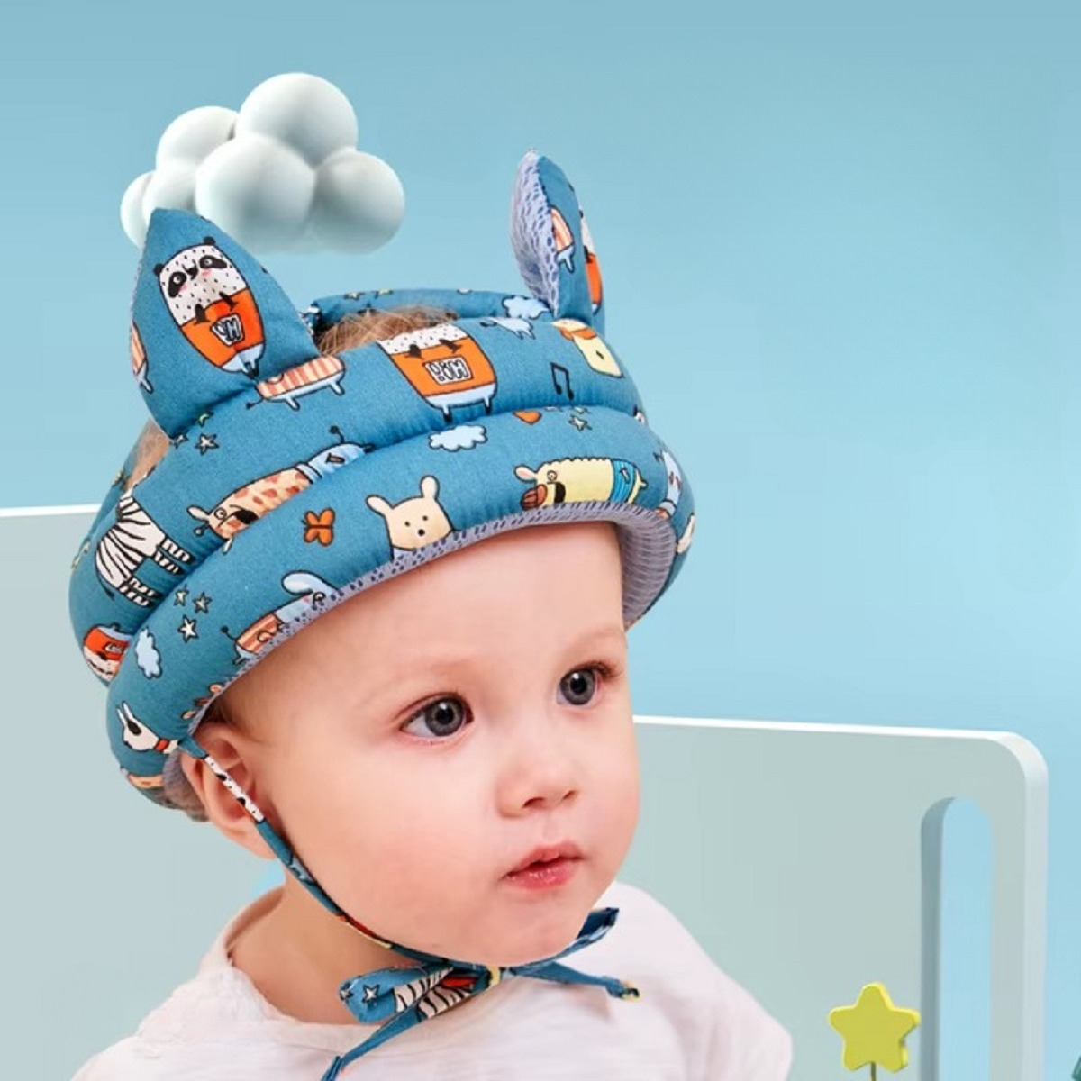 SET 2 CASCOS ESPONJAS ANTIGOLPES PROTECTOR SUAVE BEBE LAU - 8