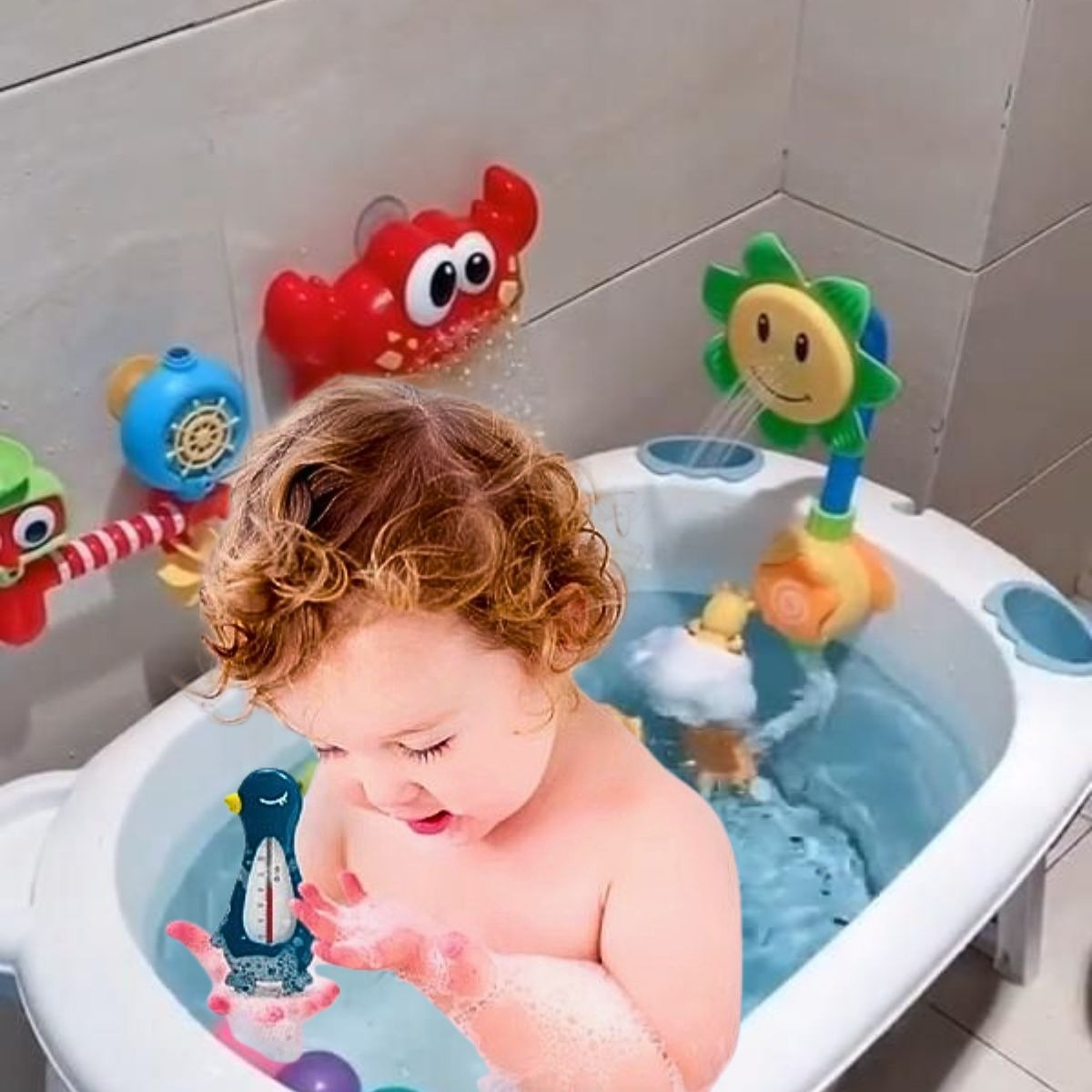 SET 3 TERMOMETRO DUCHA AGUA BAÑO DISEÑO PATO NIÑOS LAU - 2