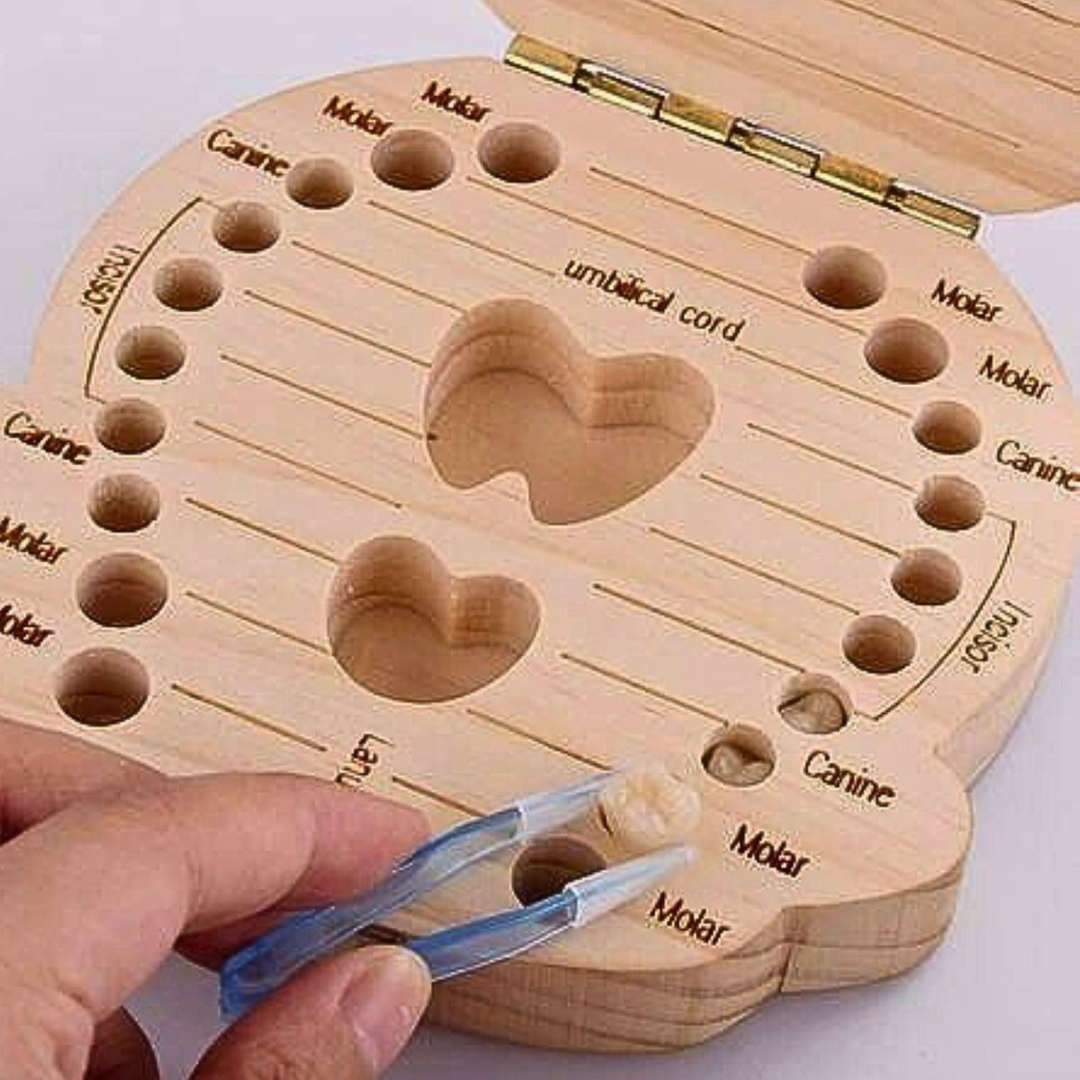 SET 3 CAJA MADERA GUARDAR DIENTE LECHE RECUERDO NIÑOS LAU - 4