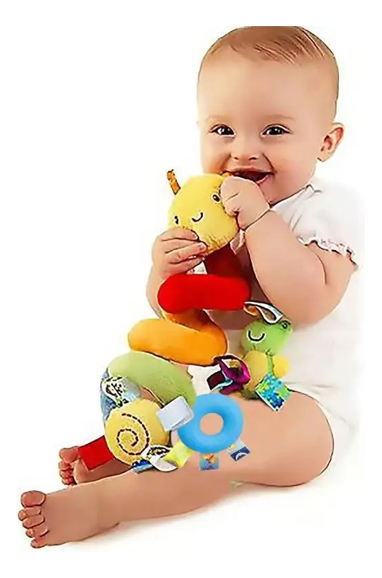 SONAJEROS FELPA ESPIRAL CUNA CARRITO BEBE 3-12M COLORIDO LAU - 4