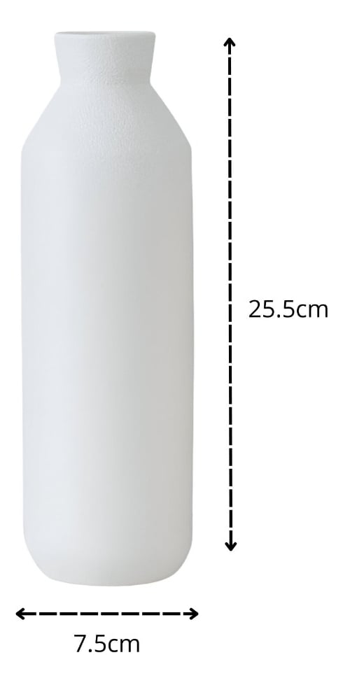 FLORERO JARRÓN DECORATIVO CERÁMICA ALTO MESA BLANCO JHN - 2