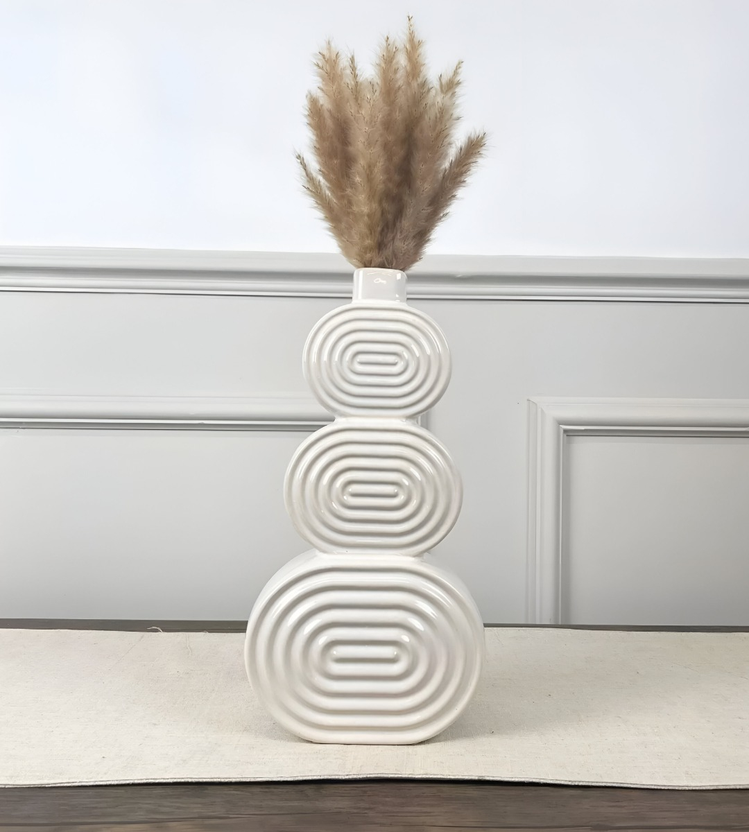 JARRÓN FLORERO CIRCULAR APILADO ABSTRACTO DECORACIÓN JHN - 5