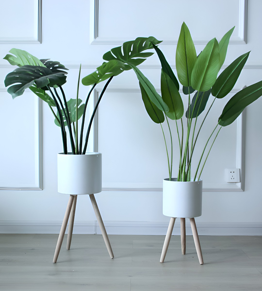 SET MACETAS PLANTA PATAS INTERIOR EXTERIOR FLORES BLANCA JHN - 7